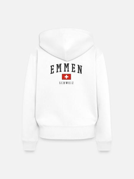 Emmen Schweiz Logo Kreuz - Frauen Premium Bio Zip Hoodie - Weiß