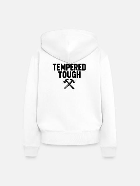 Tempered Tough - Frauen Premium Bio Zip Hoodie - Weiß