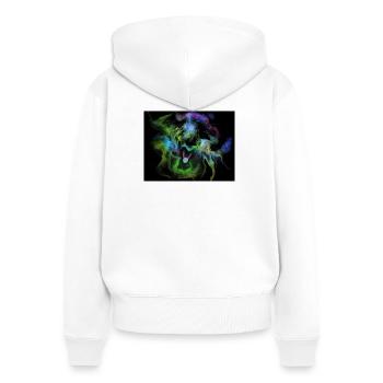 Cosmic Smoke Nebula Orb - Women's Premium Organic Zip Hoodie - white - Back - AI Model Female 172 light (172cm)