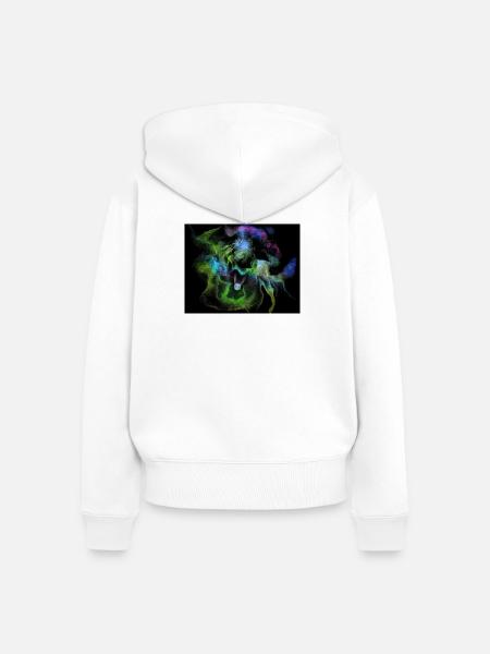 Kosmische Rauchnebelkugel - Frauen Premium Bio Zip Hoodie - Weiß