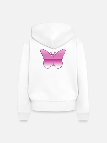 Schmetterling - Frauen Premium Bio Zip Hoodie - Weiß