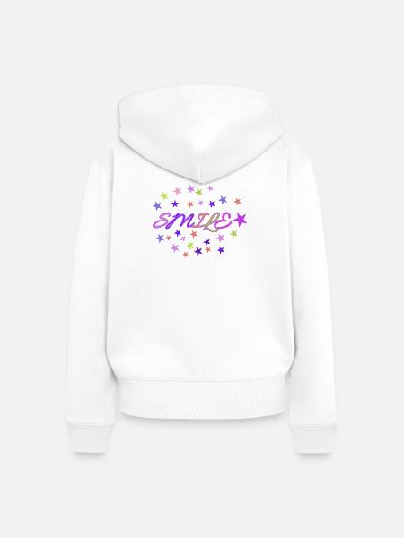 Lächeln Neonsterne - Frauen Premium Bio Zip Hoodie - Weiß
