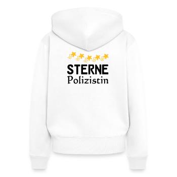 Sterne Polizistin Geschenk - Frauen Premium Bio Zip Hoodie - Weiß - Hinten - AI Model Female 172 light (172cm)