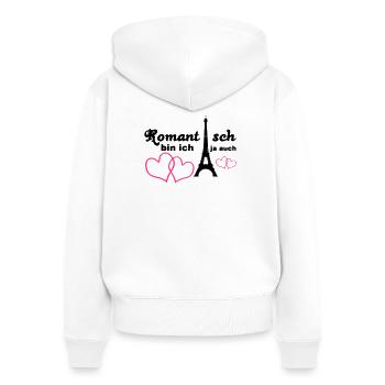 Romantisch Liebe Herz Paris Paar Spruch Geschenk - Frauen Premium Bio Zip Hoodie - Weiß - Hinten - AI Model Female 172 light (172cm)