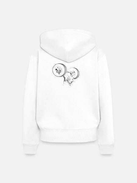 Gewichtheber - Frauen Premium Bio Zip Hoodie - Weiß