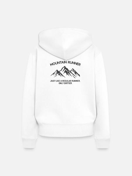 Bergläufer - Frauen Premium Bio Zip Hoodie - Weiß