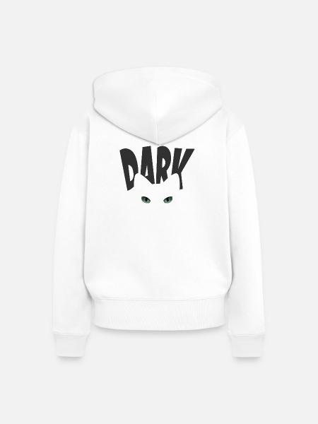 Katze im Dunkeln - Frauen Premium Bio Zip Hoodie - Weiß