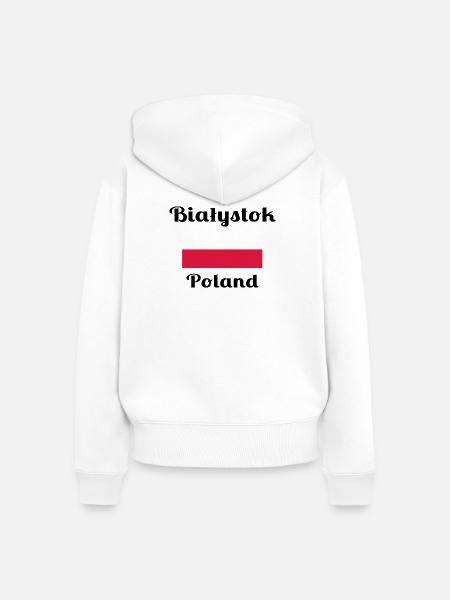 Białystok Polen - Stilvolle Drucke - Frauen Premium Bio Zip Hoodie - Weiß