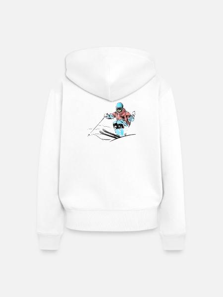 Mogul skiing - Frauen Premium Bio Zip Hoodie - Weiß