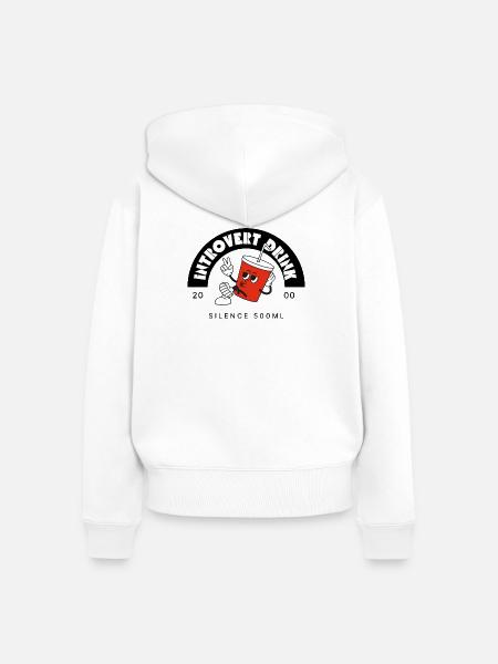 Introvertiert - Frauen Premium Bio Zip Hoodie - Weiß