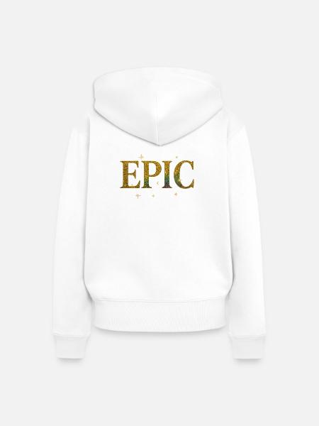 Episches Glitzer EPIC Design - Frauen Premium Bio Zip Hoodie - Weiß