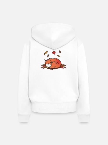 Fuchs im Herbst - Frauen Premium Bio Zip Hoodie - Weiß