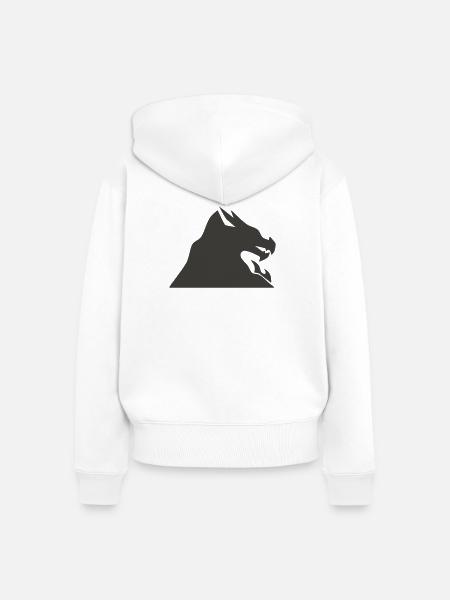 Drachenkopf Silhouette - Frauen Premium Bio Zip Hoodie - Weiß