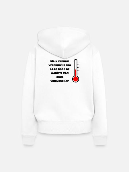 Geringer Energieverbrauch durch Freundschaft - Frauen Premium Bio Zip Hoodie - Weiß