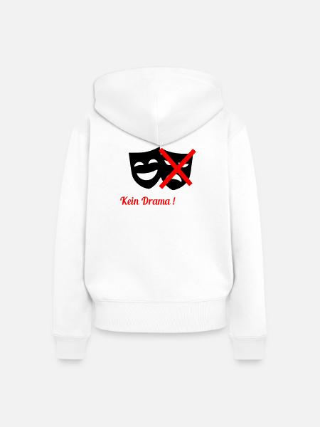 Kein Drama - Frauen Premium Bio Zip Hoodie - Weiß