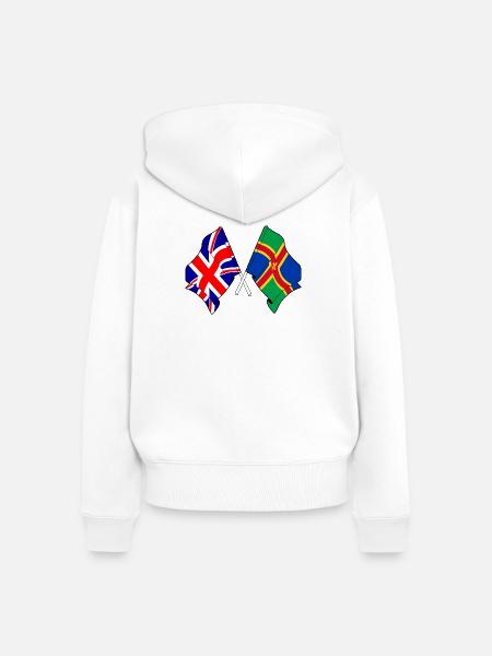 Lincolnshire-Flagge + Großbritannien - Frauen Premium Bio Zip Hoodie - Weiß