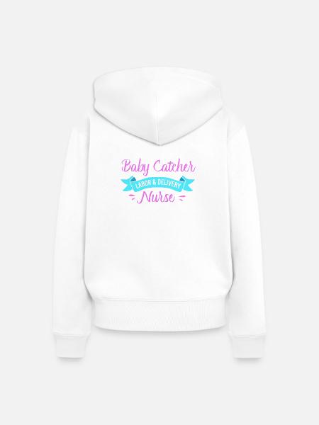 Entbindung Hebamme - Frauen Premium Bio Zip Hoodie - Weiß