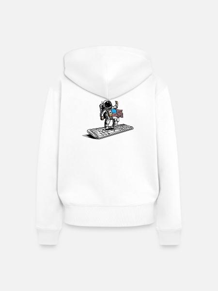 WELTRAUMEROBERUNG – Geek-Astronautenhumor - Frauen Premium Bio Zip Hoodie - Weiß