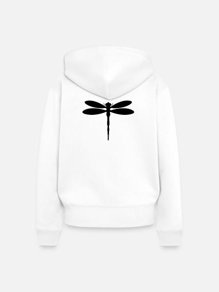 Libelle - Frauen Premium Bio Zip Hoodie - Weiß
