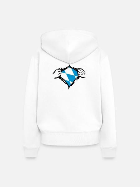 Bayern Bayrische Flagge Fahne - Frauen Premium Bio Zip Hoodie - Weiß