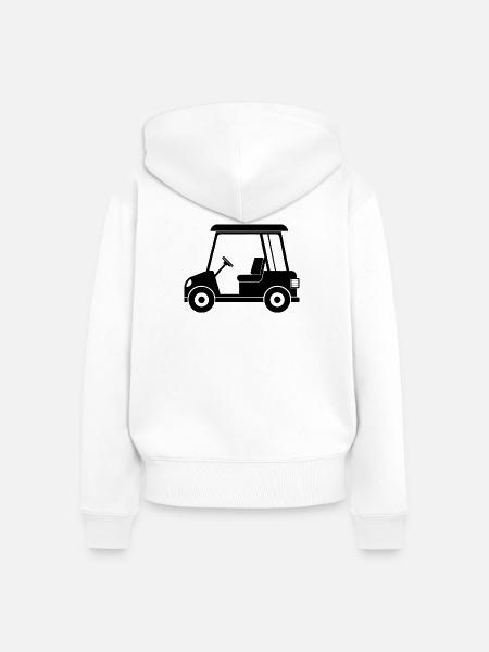 Golfwagen - Frauen Premium Bio Zip Hoodie - Weiß