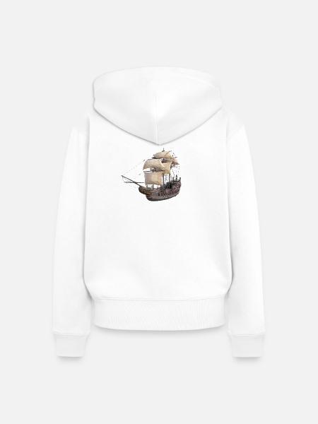 Piratenschiff – Abenteuer auf hoher See - Frauen Premium Bio Zip Hoodie - Weiß