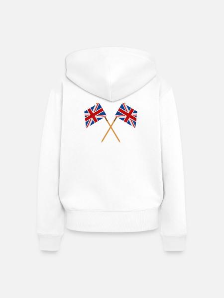 Flagge Großbritanniens - Frauen Premium Bio Zip Hoodie - Weiß