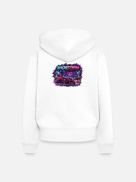 Nachtstrom Neonrenner Stadt - Frauen Premium Bio Zip Hoodie - Weiß