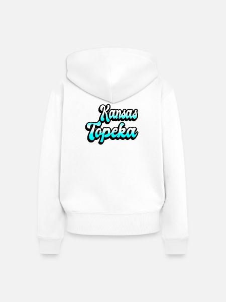 Topeka Kansas Design - Frauen Premium Bio Zip Hoodie - Weiß
