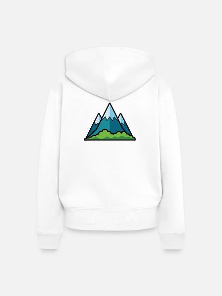 Gebirge - Frauen Premium Bio Zip Hoodie - Weiß