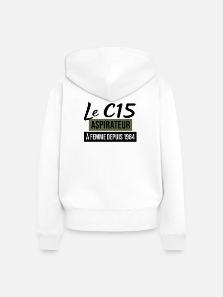 C15 - Frauen Premium Bio Zip Hoodie - Weiß