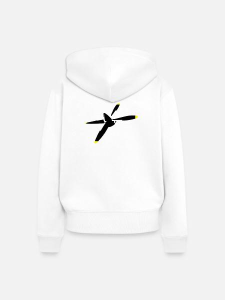 Propeller - Frauen Premium Bio Zip Hoodie - Weiß