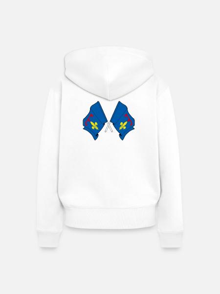 Kreuzte Flaggen Provence - Frauen Premium Bio Zip Hoodie - Weiß