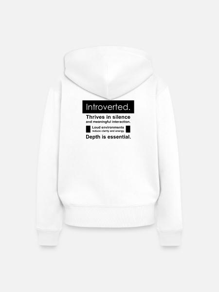 Introvertierter - Frauen Premium Bio Zip Hoodie - Weiß