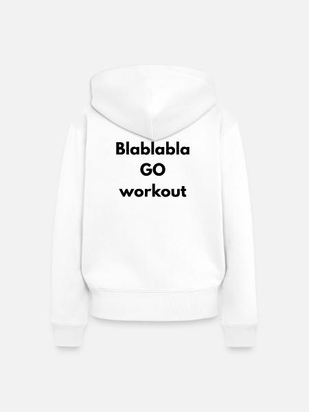 BLABLABLA Go Workout - Frauen Premium Bio Zip Hoodie - Weiß