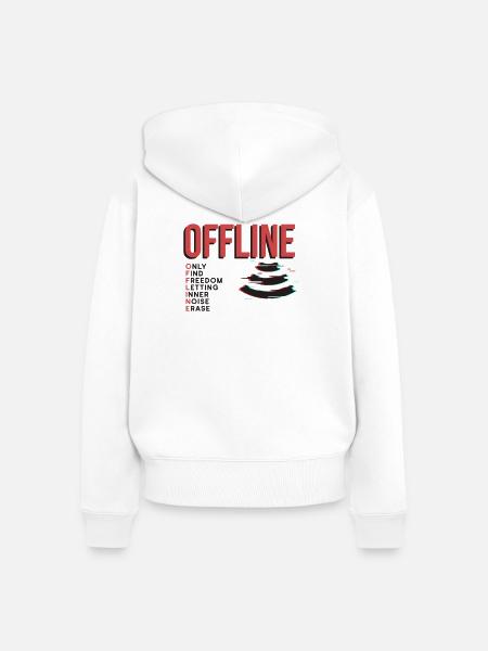 OFFLINE - Frauen Premium Bio Zip Hoodie - Weiß