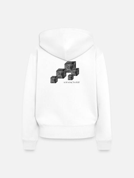 Cubes - Frauen Premium Bio Zip Hoodie - Weiß