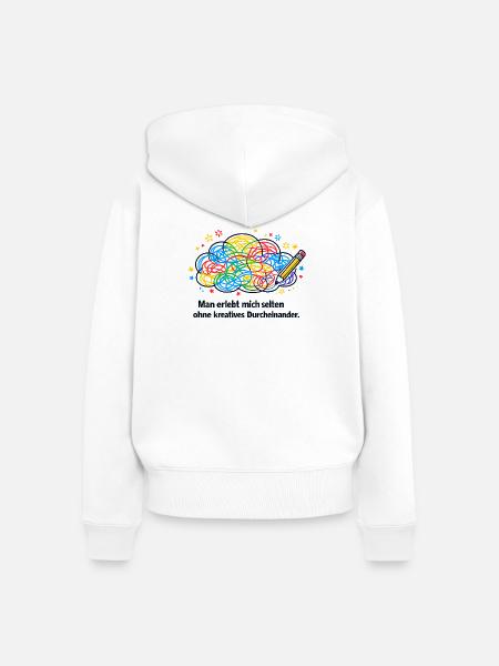 Kreatives Durcheinander Zeichnung - Frauen Premium Bio Zip Hoodie - Weiß