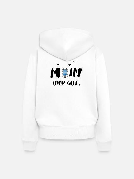 moin und gut - Frauen Premium Bio Zip Hoodie - Weiß