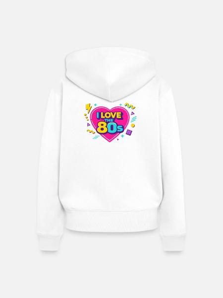 Disco Party 80er 80s - Frauen Premium Bio Zip Hoodie - Weiß