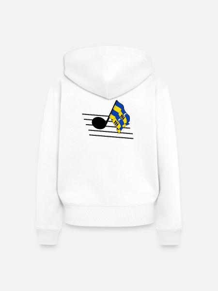Ameland Music Flag – Insel-Vibes - Frauen Premium Bio Zip Hoodie - Weiß