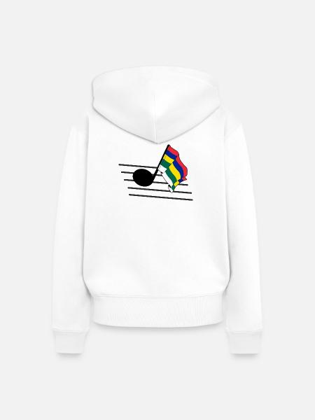 Terschelling Music Flag – Inselstimmung - Frauen Premium Bio Zip Hoodie - Weiß