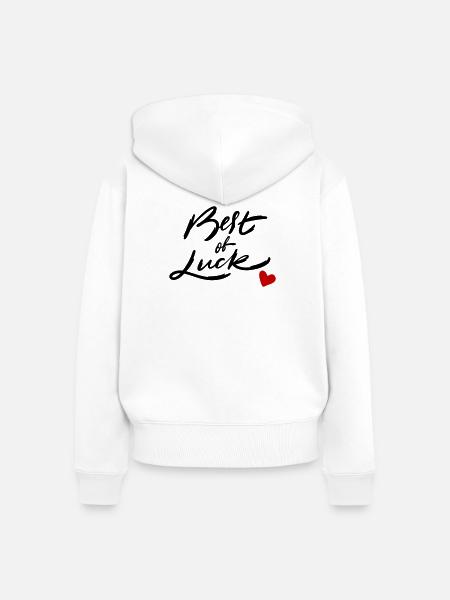 Viel Glück - Frauen Premium Bio Zip Hoodie - Weiß