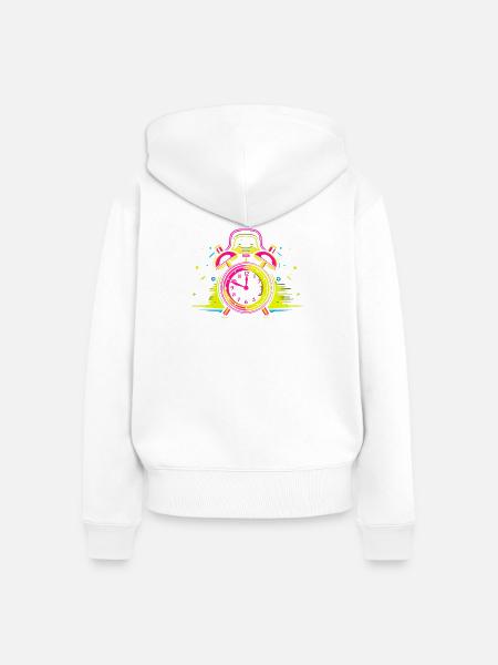 Wecker Synthwave - Frauen Premium Bio Zip Hoodie - Weiß