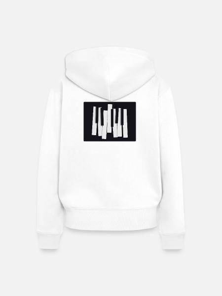 Abstrakte Klaviertasten – Modernes Design - Frauen Premium Bio Zip Hoodie - Weiß