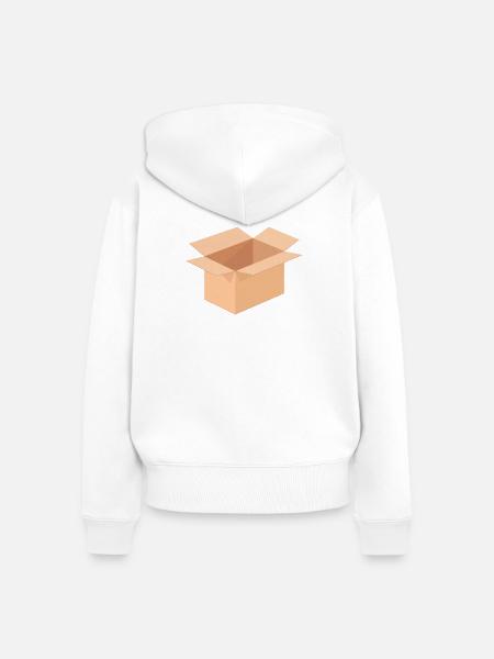 Offene Kartonillustration - Frauen Premium Bio Zip Hoodie - Weiß