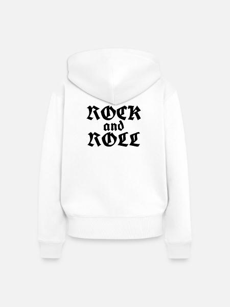 Rock'n'Roll-Gotik-Typografie-Design - Frauen Premium Bio Zip Hoodie - Weiß