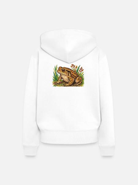 Europäische Erdkröte - Frauen Premium Bio Zip Hoodie - Weiß
