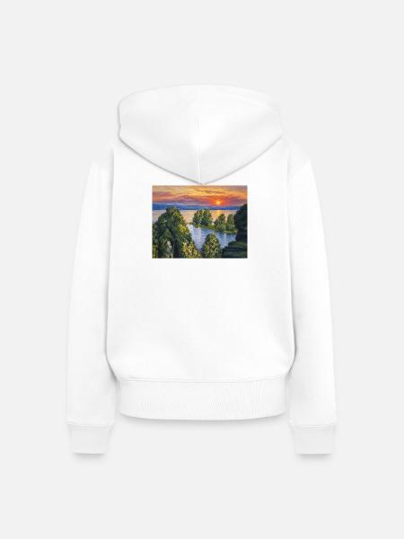 Sonnenuntergang - Frauen Premium Bio Zip Hoodie - Weiß