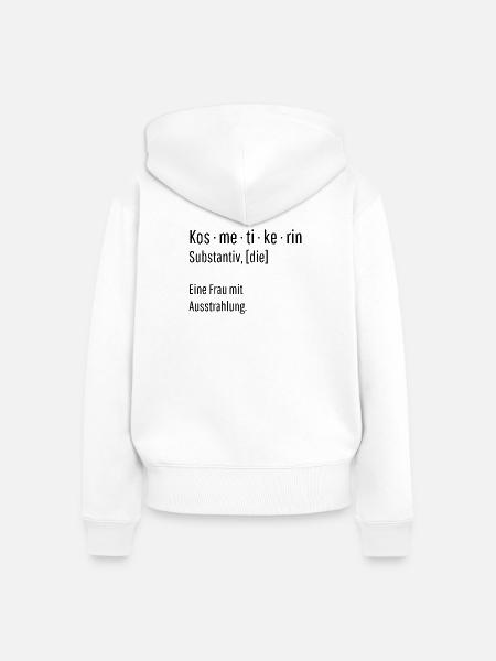 Kosmetikerin Substantiv Definition Geschenk - Frauen Premium Bio Zip Hoodie - Weiß